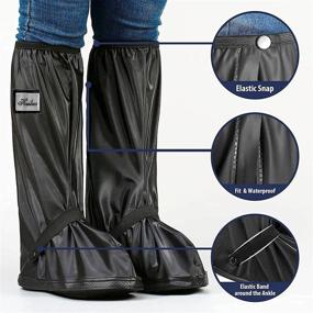 img 2 attached to 🌧️ MAGICDESIGN 2 Pair Black Waterproof Shoes Covers: Ultimate Rain Gear for Men - Anti-Snow Rain Boot Covers with Reflectors, Perfect for Gardening, Motorcycle Riding, Cycling, and Rainy Days.