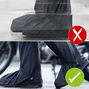 img 1 attached to 🌧️ MAGICDESIGN 2 Pair Black Waterproof Shoes Covers: Ultimate Rain Gear for Men - Anti-Snow Rain Boot Covers with Reflectors, Perfect for Gardening, Motorcycle Riding, Cycling, and Rainy Days.