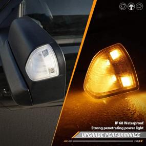img 2 attached to 🚦 HERCOO LED Turn Signal Mirror Lights for Dodge Ram 1500-5500 (2010-2018) - Amber Lamps, Clear Lens, Left Side - 68302828AA 68302829AA Compatible