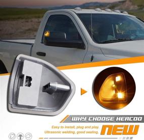 img 3 attached to 🚦 HERCOO LED Turn Signal Mirror Lights for Dodge Ram 1500-5500 (2010-2018) - Amber Lamps, Clear Lens, Left Side - 68302828AA 68302829AA Compatible