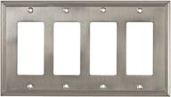 🪣 contemporary decorative rocker/gfci switch plate - rok hardware wall plate (brushed nickel, 4 gang) logo