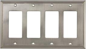 img 2 attached to 🪣 Contemporary Decorative Rocker/GFCI Switch Plate - Rok Hardware Wall Plate (Brushed Nickel, 4 Gang)
