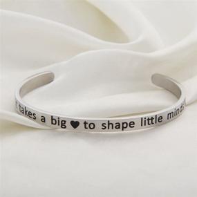 img 3 attached to WUSUANED Big Heart Shaping Little Minds Cuff Bangle Bracelet - Thank You Gift for Mom and Teacher