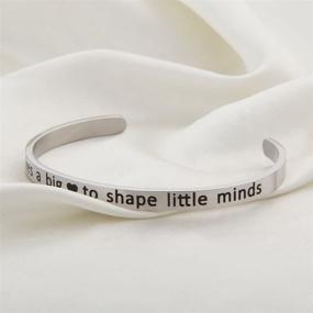 img 1 attached to WUSUANED Big Heart Shaping Little Minds Cuff Bangle Bracelet - Thank You Gift for Mom and Teacher