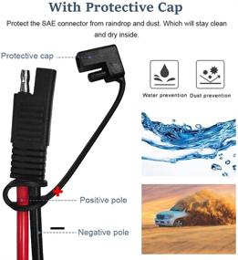 img 2 attached to 🔌 2x 3 Фт. SAE Удлинительный кабель 10AWG - Быстроразъемный проводной гарнитур с разъемом SAE для солнечных панелей, домов на колесах, мотоциклов, автомобилей, тракторов - 10-ми толщины автомобильного аккумулятора - длина 1 м