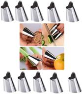 🔪 палец stainless steel tsuen finger guard cutting protector - 10 шт. перчатки для пальцев для безопасного нарезания, нарезания и нарезания в кухне для предотвращения порезов пальцев логотип