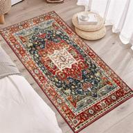 🎄 bohemian chic christmas decor runner rug - 2'6" x 5'2" red/multi - perfect for hallway, living room, and bedroom logo