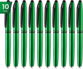 img 4 attached to 📱 10-Pack Green 3-in-1 Stylus Pen: Capacitive Stylus, Metal Pen, LED Flashlight - for Touchscreen Devices, Tablets, iPads, iPhones