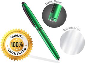 img 1 attached to 📱 10-Pack Green 3-in-1 Stylus Pen: Capacitive Stylus, Metal Pen, LED Flashlight - for Touchscreen Devices, Tablets, iPads, iPhones