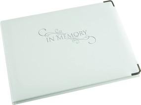 img 4 attached to 🌹 Pure White 'In Memory' Funeral Guest Book - Elegant Inner Pages - Presented in a Box - Size: 10.5" x 7.6