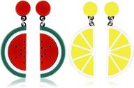 🍉 cute watermelon lemon fruit earrings: exaggerate your style with personality and big drops for women's girls logo