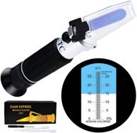 🔍 salinity refractometer atc for sodium chloride (nacl) salt levels, sea water brine seawater testing kit for food industry, pickles, soy sauce | ±0.2% accuracy logo