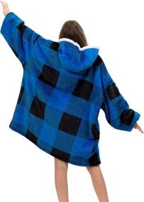 img 1 attached to 🔥 Dreamcountry Oversized Hoodie Blanket: Cozy Sweatshirt for Adults and Kids with Large Pocket, Super Warm Fleece Hoodie Blanket for Men and Women, Comfy Sleeves Included