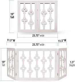 img 1 attached to 🐾 Белый деревянный забор для питомцев Etna с цветочным орнаментом - универсальная 3-секционная собачья ограда: отдельностоящая, складная и регулируемая - обеспечивает безопасность питомцев в помещении и на улице - сверхширока и полностью собрана.