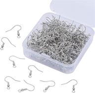 💫 silver earring hooks - pack of 200 pcs/100 pairs, ear wires fish hooks earring making kit for diy jewelry making logo