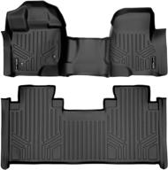 🔝 maxliner black floor mats 2 row liner set for 2015-2018 ford f-150 supercab with 1st row bench seat - top quality protection logo