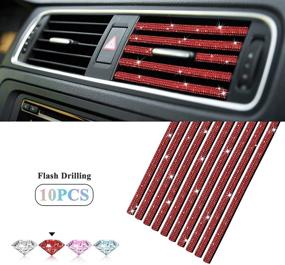 img 4 attached to YIXIND 10 Pieces Bling Car Vent Outlet Trim Interior Accessories