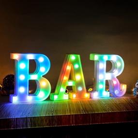 img 3 attached to 🌈 Colorful LED Marquee Letter Light - Decorative Lighting Sign for Party, Home, Wedding, Bar, Girls Room (Colorful A)