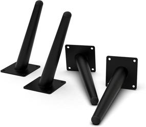 img 4 attached to Set of 4 Orgerphy 8 Inch Black Furniture Legs - Round Tapered Oblique Metal Legs for End Table, Sofa, Cabinets - Mid Century Modern Desk Legs - DIYers Furniture Legs in Black