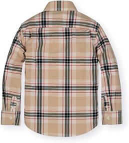 img 1 attached to Boys' Long Sleeve Stretch Poplin Button Down Shirt by Hope & Henry