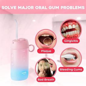 img 3 attached to Usmile Cordless Water Flosser C1 Pink - Rechargeable Dental Oral Irrigator for Teeth, Portable Water Teeth Cleaner with Detachable Water Tank for Home & Travel