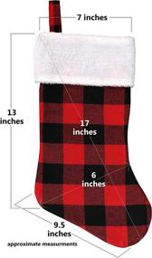 img 1 attached to 🎁 Set of 5 Iconikal 17-Inch Christmas Stockings in Red Buffalo Plaid Fabric