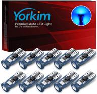 yorkim newest t10 led bulb canbus error free 6-smd super bright emc chipsets logo