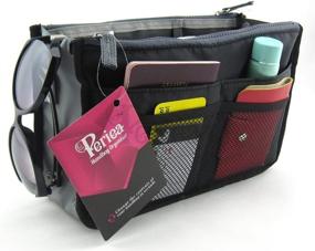 img 3 attached to Periea Chelsy Handbag Organizer Insert - Choose from 28 👜 Colors - Available in Small, Medium, or Large Sizes - Black, Medium