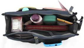 img 1 attached to Periea Chelsy Handbag Organizer Insert - Choose from 28 👜 Colors - Available in Small, Medium, or Large Sizes - Black, Medium