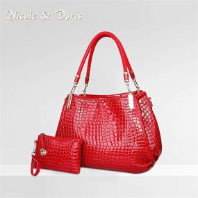 img 2 attached to 👜 Изысканная сумка на плечо из кожи крокодила: стильные сумки-шоперы и кошельки на ремне для женщин в категории плечевых сумок