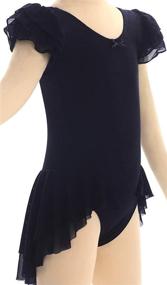 img 3 attached to 🩰 Dancina Girls' Ballet Leotard: Stylish Ruffle Sleeves and Flutter Waist with Full Front Lining