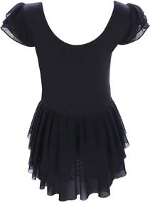 img 1 attached to 🩰 Dancina Girls' Ballet Leotard: Stylish Ruffle Sleeves and Flutter Waist with Full Front Lining