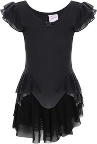 img 4 attached to 🩰 Dancina Girls' Ballet Leotard: Stylish Ruffle Sleeves and Flutter Waist with Full Front Lining