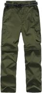 👖 jomlun boy's outdoor quick dry convertible hiking climbing pants - kids' cargo trousers logo