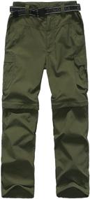 img 4 attached to 👖 JOMLUN Boy's Outdoor Quick Dry Convertible Hiking Climbing Pants - Kids' Cargo Trousers