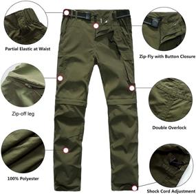 img 3 attached to 👖 JOMLUN Boy's Outdoor Quick Dry Convertible Hiking Climbing Pants - Kids' Cargo Trousers