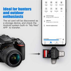 img 1 attached to 💻 LEEGLOAD 4 in 1 SD Card Reader Adapter for iPhone/iPad/Android/Computer and Digital Camera, Memory Card Adapter with USB C/USB A/Micro USB, Trail cam Card Viewer (Black)