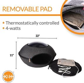 img 3 attached to 🐾 K&amp;H Pet Products Thermo Lookout Pod Heated Pet Bed with Window - Cozy Cave for Cats and Dogs