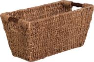 🧺 honey-can-do seagrass basket - natural, medium size with handles (sto-02965): ideal storage solution logo