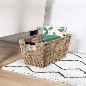 img 2 attached to 🧺 Honey-Can-Do Seagrass Basket - Natural, Medium Size with Handles (STO-02965): Ideal Storage Solution