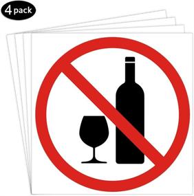 img 3 attached to 🚫 DealzEpic - No Alcohol Allowed Warning Sign - Self Adhesive Waterproof Vinyl Decal - 3" Peel and Stick