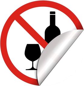 img 1 attached to 🚫 DealzEpic - No Alcohol Allowed Warning Sign - Self Adhesive Waterproof Vinyl Decal - 3" Peel and Stick