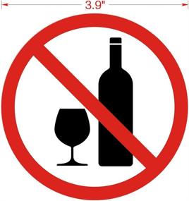 img 2 attached to 🚫 DealzEpic - No Alcohol Allowed Warning Sign - Self Adhesive Waterproof Vinyl Decal - 3" Peel and Stick