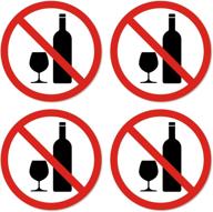 🚫 dealzepic - no alcohol allowed warning sign - self adhesive waterproof vinyl decal - 3" peel and stick logo