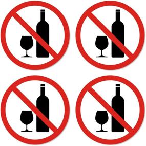 img 4 attached to 🚫 DealzEpic - No Alcohol Allowed Warning Sign - Self Adhesive Waterproof Vinyl Decal - 3" Peel and Stick