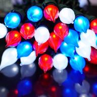 bohon led christmas mini light set - 50 c3 glass bulbs outdoor string lights for patriotic decoration - holiday memorial day presidents day 4th of july - red white and blue логотип