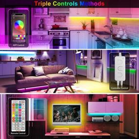 img 3 attached to Enhance Bedroom Ambiance with 65.6ft LPENG Color Changing Led Lights for Music Sync and Remote Control