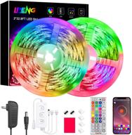 enhance bedroom ambiance with 65.6ft lpeng color changing led lights for music sync and remote control логотип