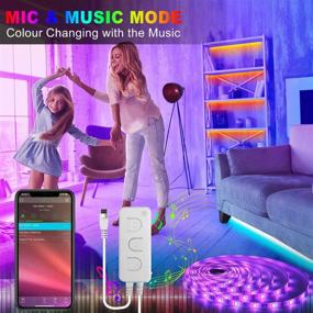 img 2 attached to Enhance Bedroom Ambiance with 65.6ft LPENG Color Changing Led Lights for Music Sync and Remote Control