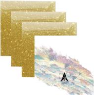 🌟 glitter gold heat transfer vinyl sheets - high-quality htv iron-on bundle for t shirts, fabric, clothing - 10" x 10" - 3 pcs - compatible with cricut, silhouette cameo, and more cutter machines logo